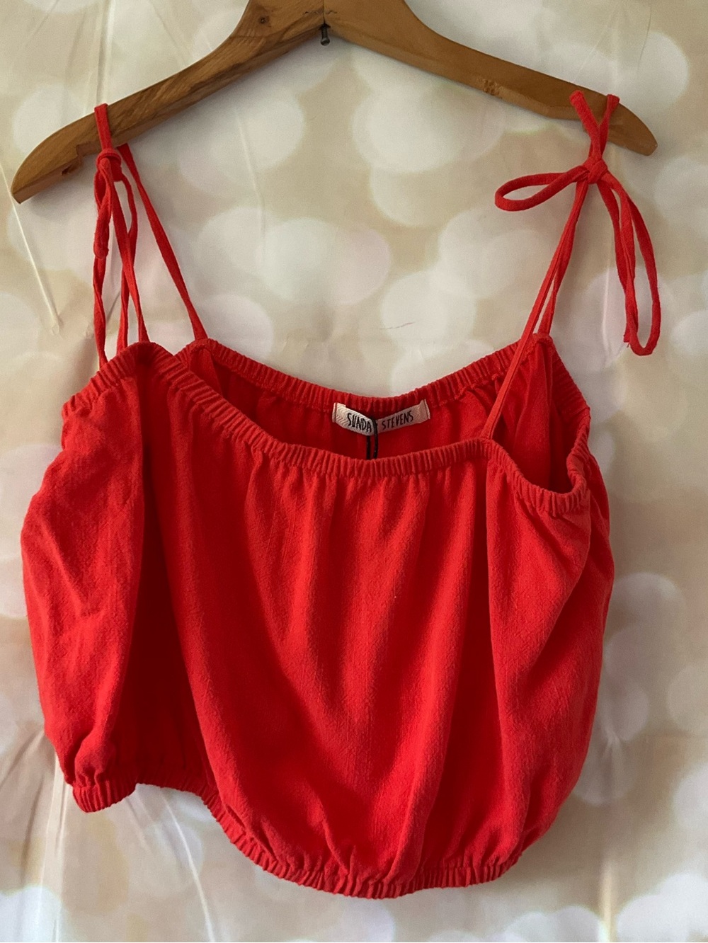 Sunday Steven’s Orange Linen Blend Crop Top